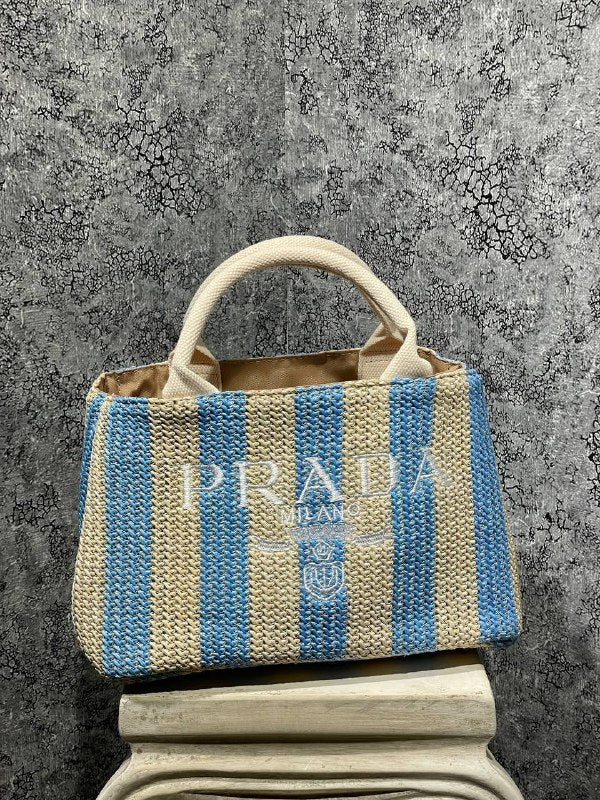 PRADA-Raffia Tote Bag