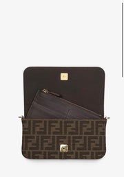 FENDI-Wallet On Chain Fendigraphy Portafoglio in tessuto FF marrone