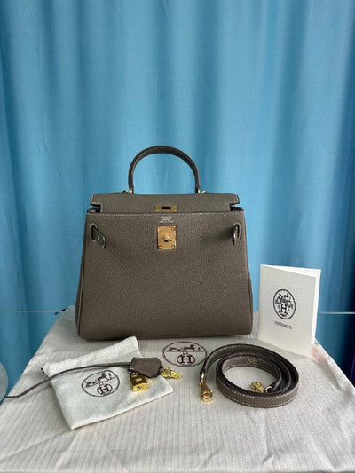 HERMES-Hermes kelly 28 cm Togo leather