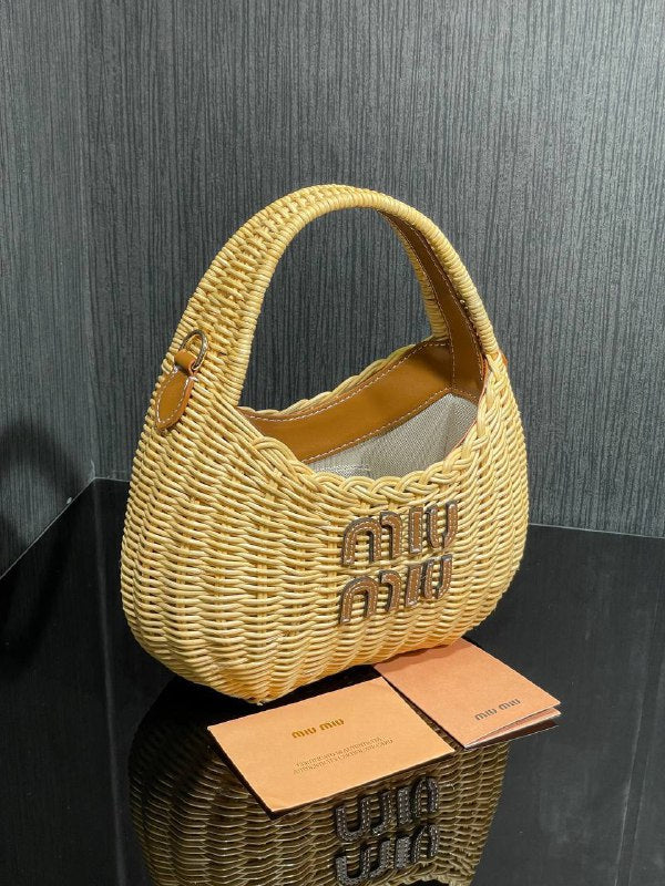 MIU MIU- Wander Wicker Bag