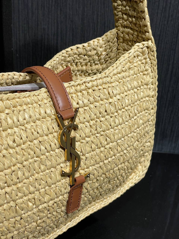 YVES SAINT LAURENT-5 À 7 Raffia Hobo